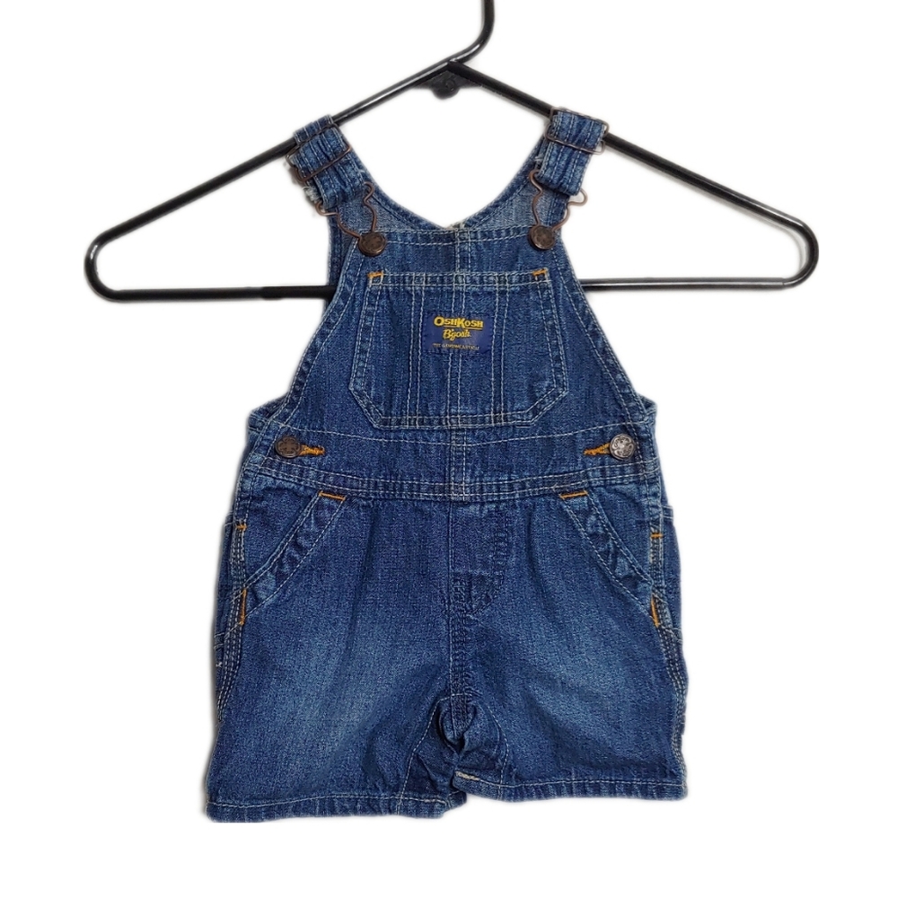 OshKosh B'gosh Kids Unisex Infant Dark Blue Denim Overalls Size 6 Months
